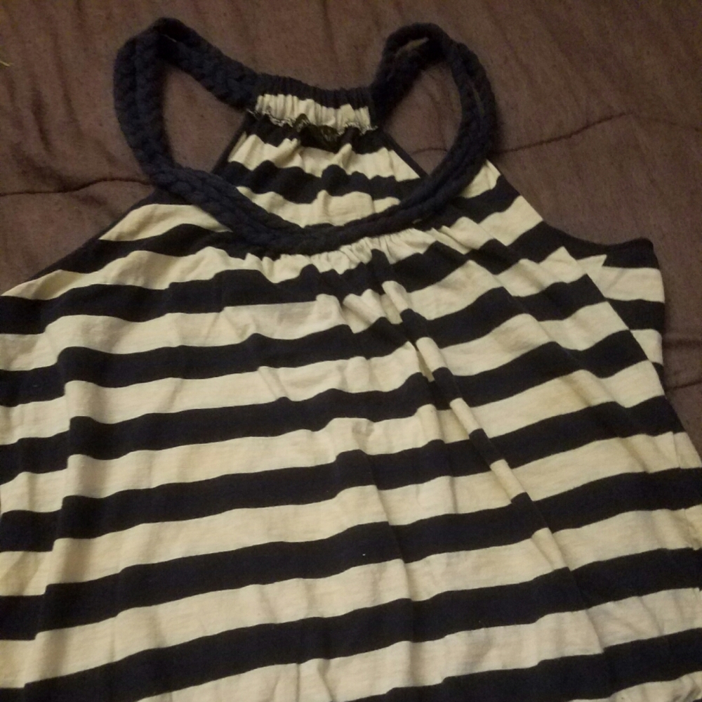 Blue/white striped tank top